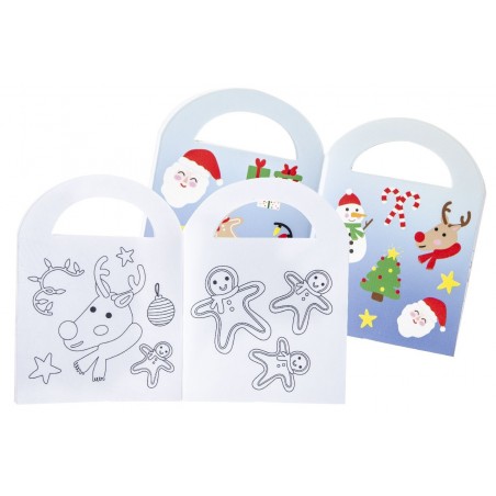Livro de natal para colorir e com adesivos