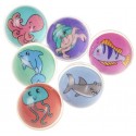 Bolas quicando para crianças com desenhos de animais marinhos