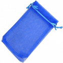 Saca rolhas personalizado com comunhão adesiva infantil em saco de organza azul elétrico