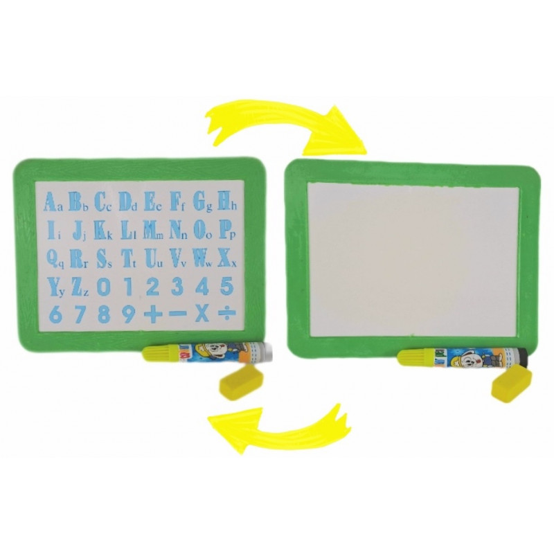 Quadro branco pequeno com marcador e borracha