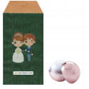 Bálsamo labial Sphere com envelope kraft verde e adesivos de casamento personalizados