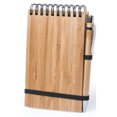 Caderno de bolso com espiral e conjunto de caneta