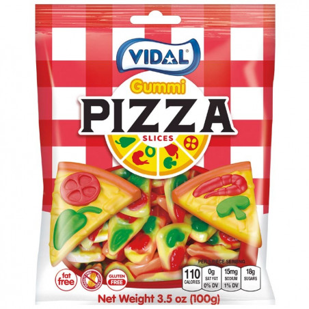 Cortador de pizza original apresentado em saco kraf com doces em formato de pizza