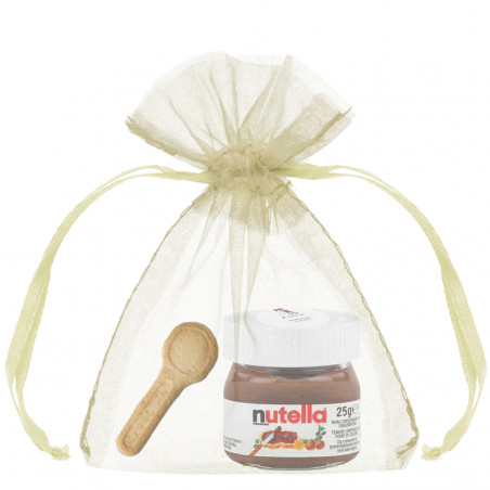 nutella aniversário com colher bolsa transparente personalizada com adesivo