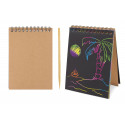 Caderno mágico preto com lápis riscante personalizado com adesivo de casamento