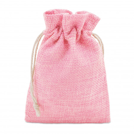 Caneta batom em bolsa rústica rosa personalizada