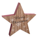 Estrela decorativa de natal em madeira apresentada em saco de presente