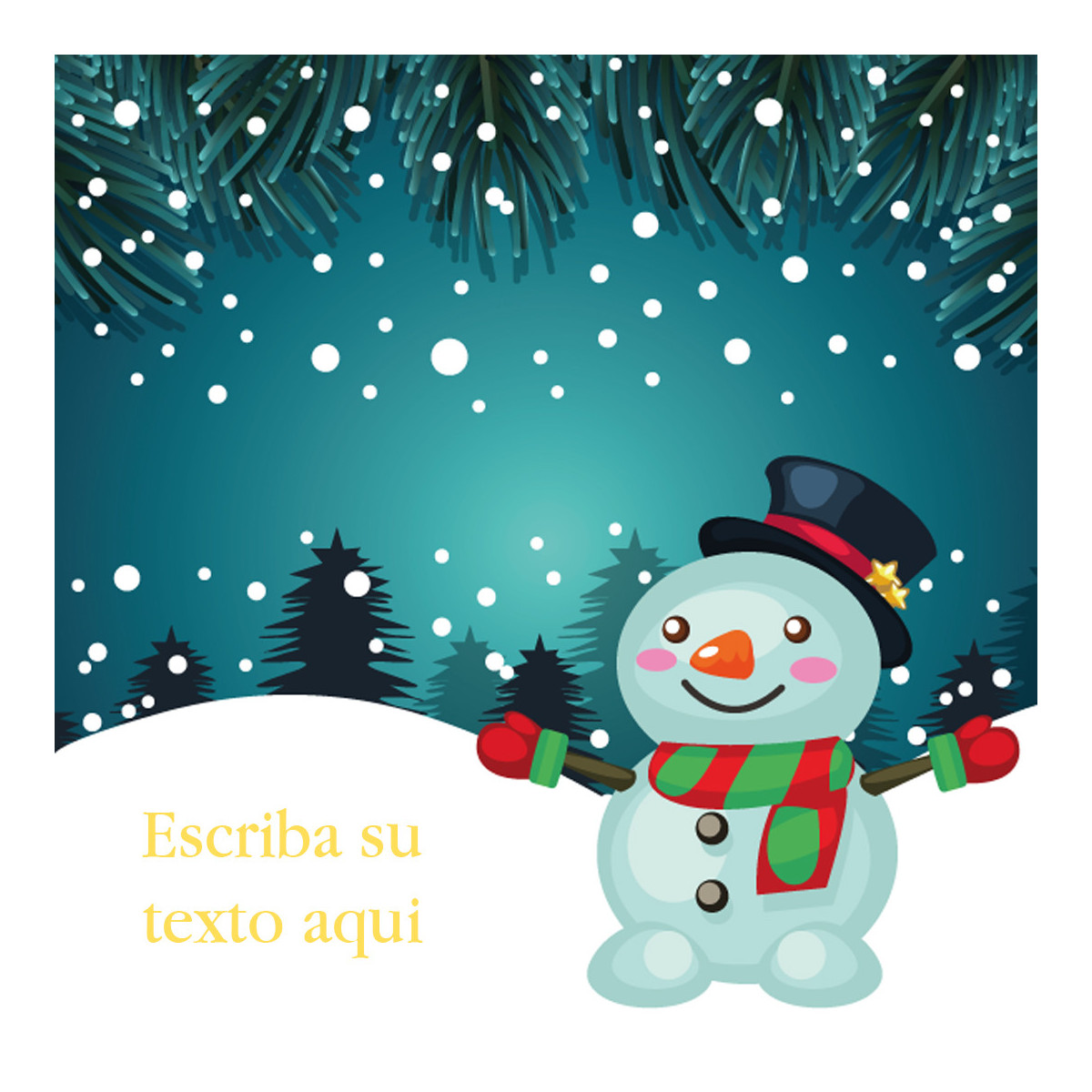 Adesivo personalizado para o Natal com motivo de boneco de neve