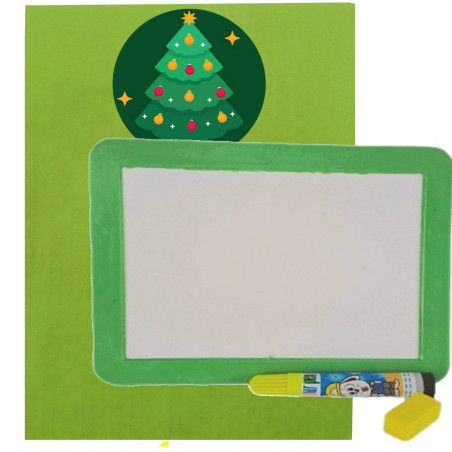 Pequeno quadro branco para crianças com marcador apresentado em envelope de presente com adesivo personalizado