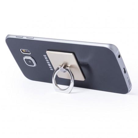 Suporte de celular com adesivo apresentado em caixa de papelão e adesivo de aniversário personalizado