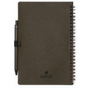 Caderno masculino cor café e com adesivo personalizado com foto de casamento