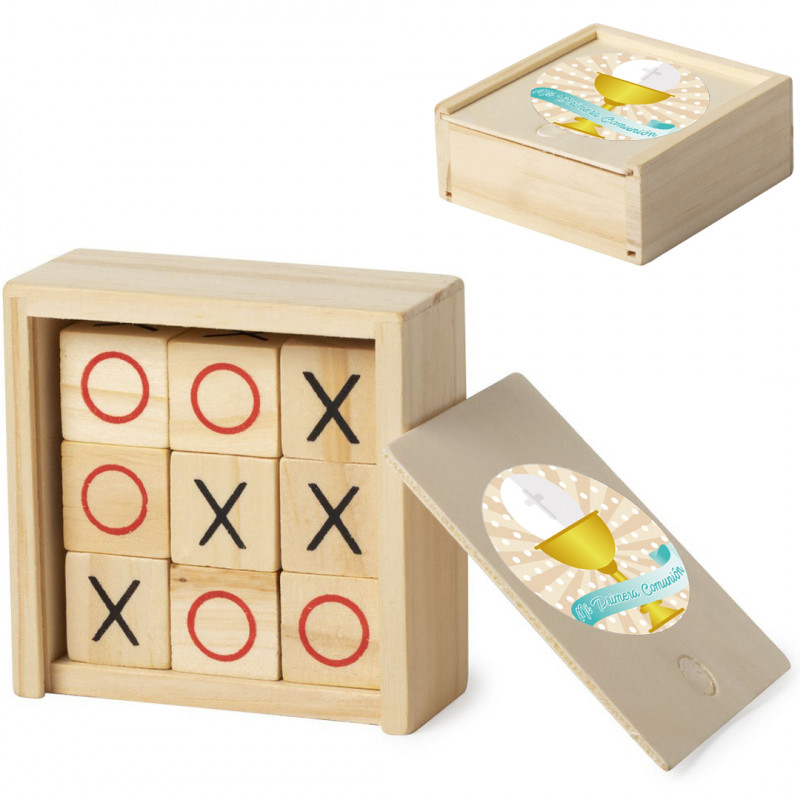 Três em linha com adesivo de comunhão para detalhe jogo Comunhão