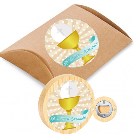 Abridor de garrafas com imã de geladeira decorado para comunhão