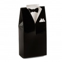 Chaveiro elegante para homens em caixa de presente com design de smoking e adesivo de casamento personalizável
