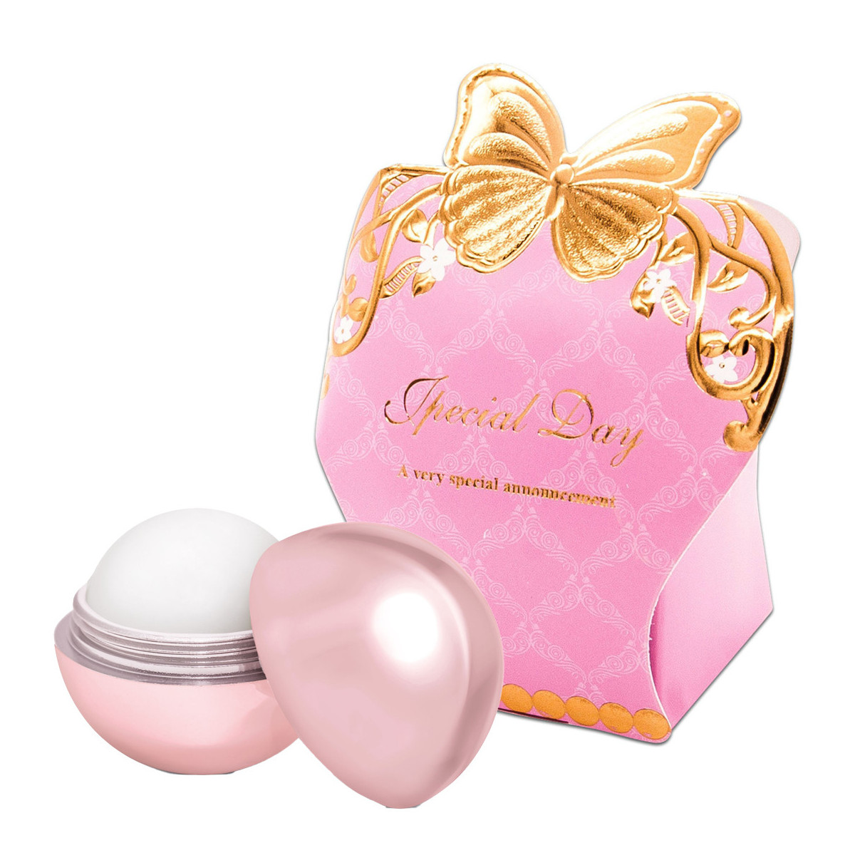 Brilho labial fator 15 em caixa decorativa rosa