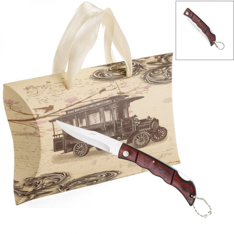 Faca com cabo de madeira apresentada em caixa de presente vintage para homem Faca com cabo de madeira apresentada em caixa de presente vintage para homem