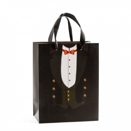 Tênis masculinos pretos em bolsa de presente
