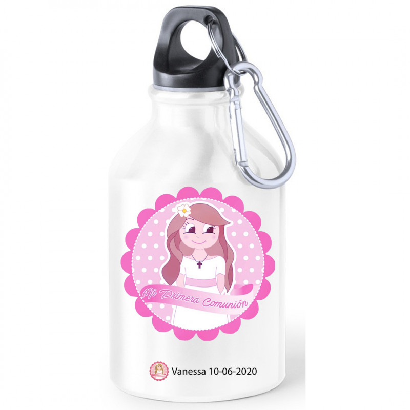 Garrafas de comunhão de alumínio para água apresentadas com adesivos de comunhão personalizados