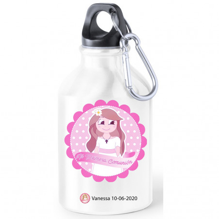 Garrafas de comunhão de alumínio para água apresentadas com adesivos de comunhão personalizados