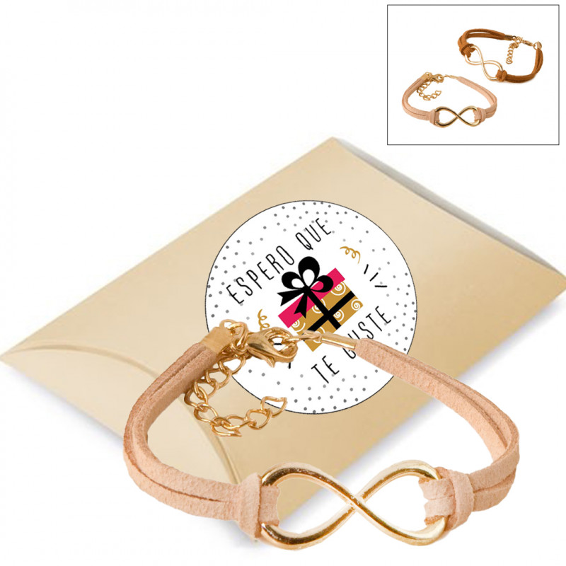 Pulseira infinita com fecho de corrente em caixa de presente personalizada de amigo secreto