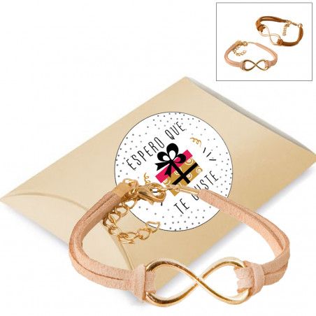 Pulseira infinita com fecho de corrente em caixa de presente personalizada de amigo secreto