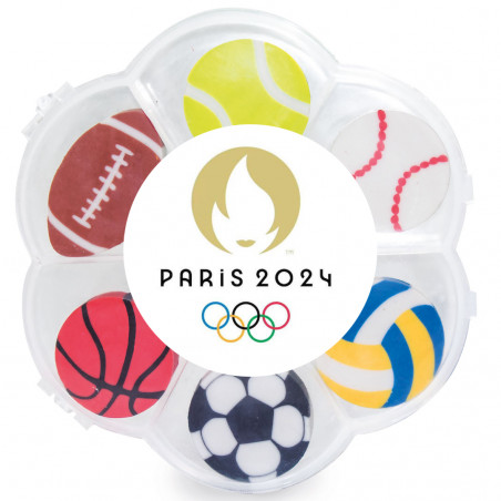 toalhas formato bola esportiva como detalhe jogos olimpicos com adesivo