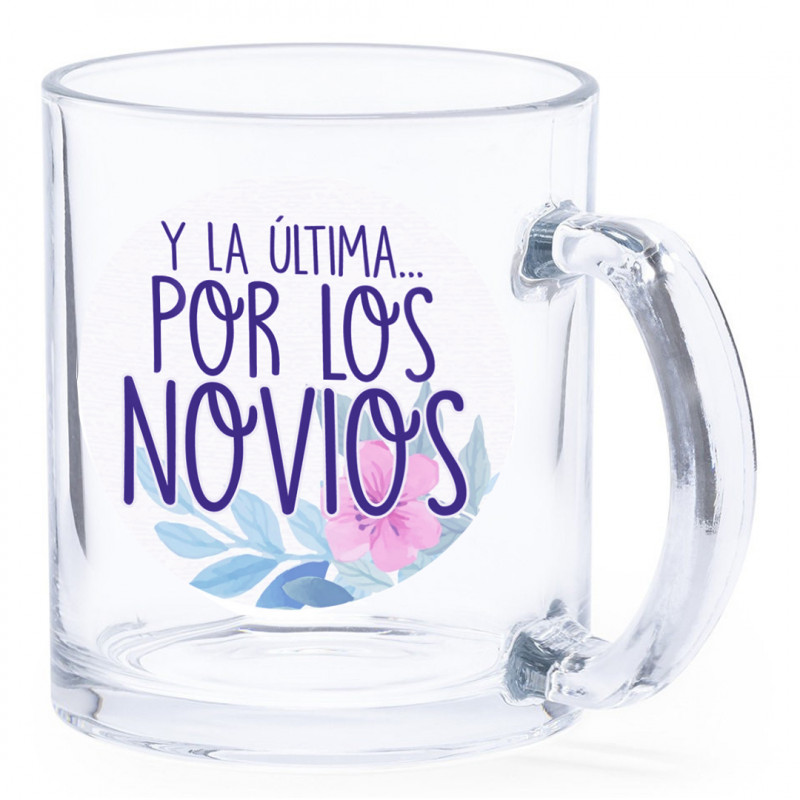 Caneca de vidro com alça com adesivo para detalhe de casamentos Caneca de vidro com alça com adesivo para detalhe de casamentos