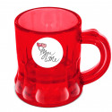 Copo de shot vermelho transparente em forma de caneca de cerveja como presente personalizado unissex para o Dia dos Namorados