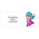 Adesivo retangular personalizado de super-heroína com nome e data