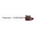 Adesivo retangular 5 x 1 avengers personalizado com nome e data