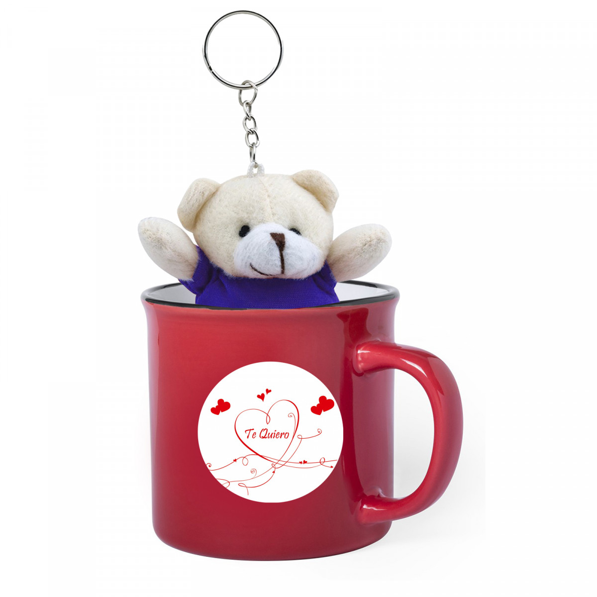 Caneca personalizada com ursinho de pelúcia para presente de Dia dos Namorados para mulher