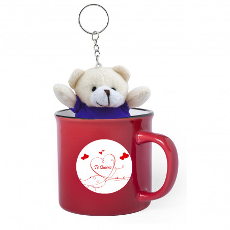 Caneca personalizada com ursinho de pelúcia para presente de Dia dos Namorados para mulher