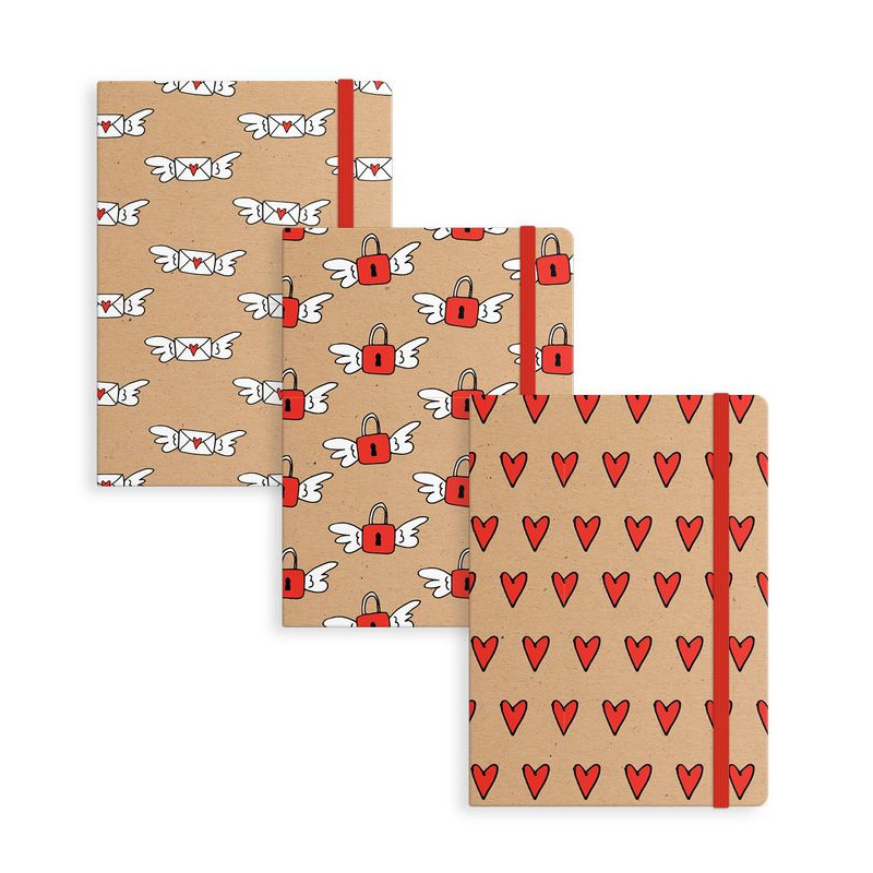 Caderno capa dura com design romântico para presentear