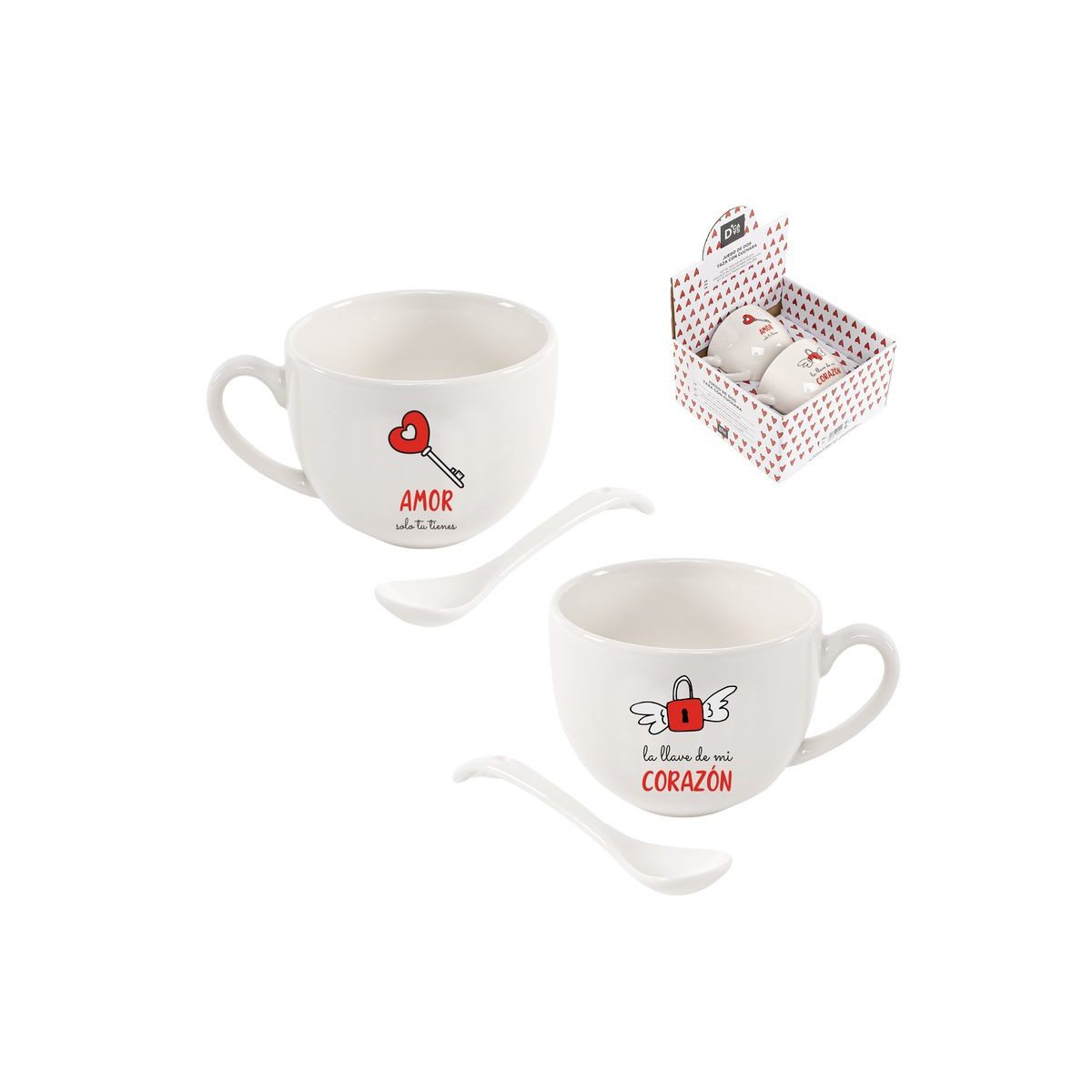 Conjunto de tigela e colher para presente emocional
