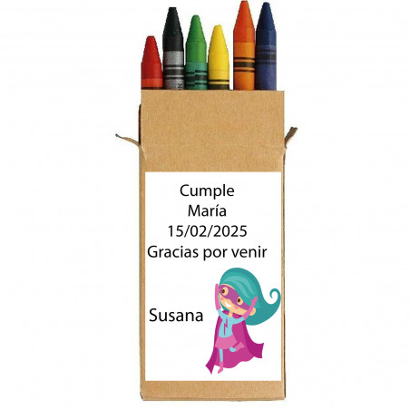 Caixa colorida com adesivo personalizado para evento