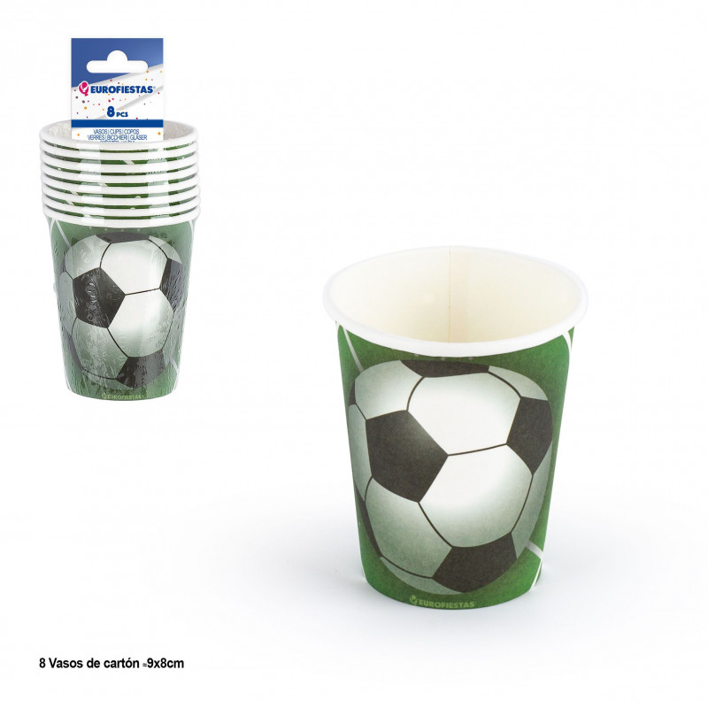 Pack de 8 copos de futebol descartáveis