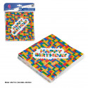 Pacote com 12 guardanapos de papel para festas com design de blocos