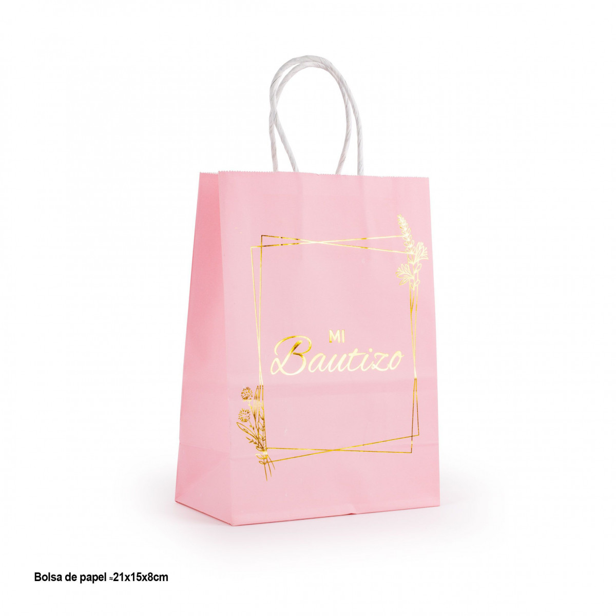Saco de papel para batizado de menina