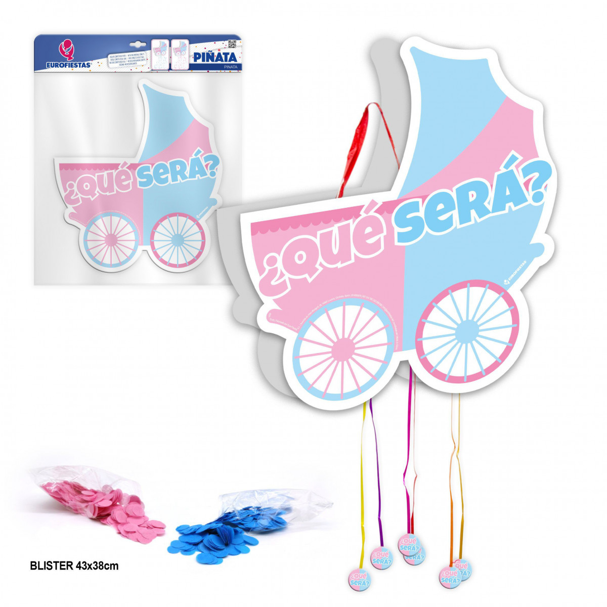Piñata com confete para saber se é menino ou menina