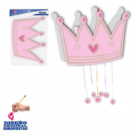 Piñata em forma de coroa de princesa