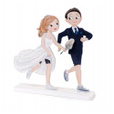 Figura de tortas de madeira noivos corredores de corrida
