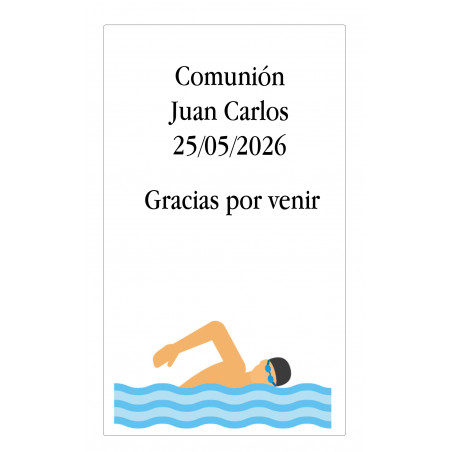 Adesivo grande motivo natação personalizado com texto