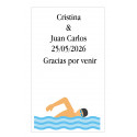 Adesivo grande motivo natação personalizado com texto