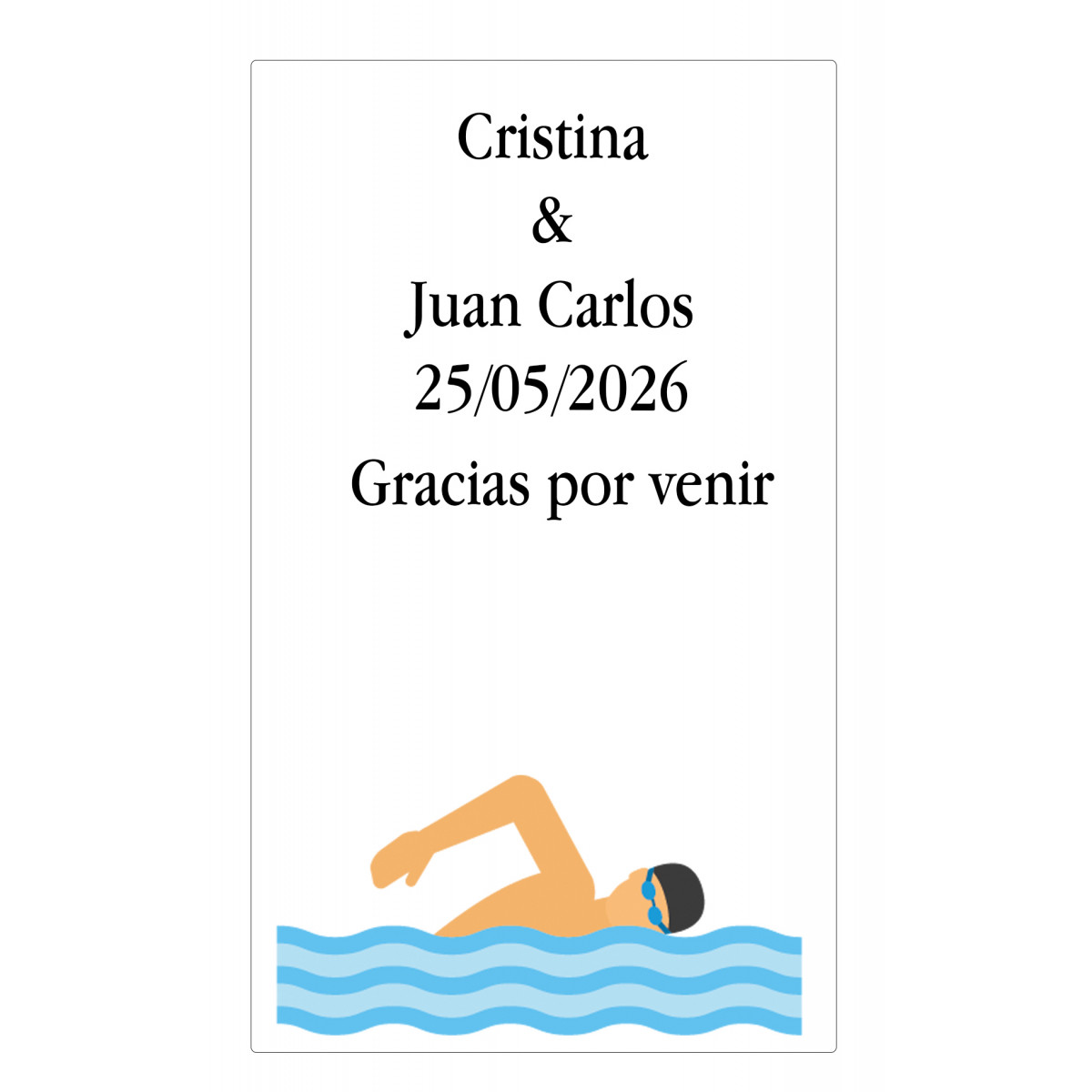 Adesivo grande motivo natação personalizado com texto