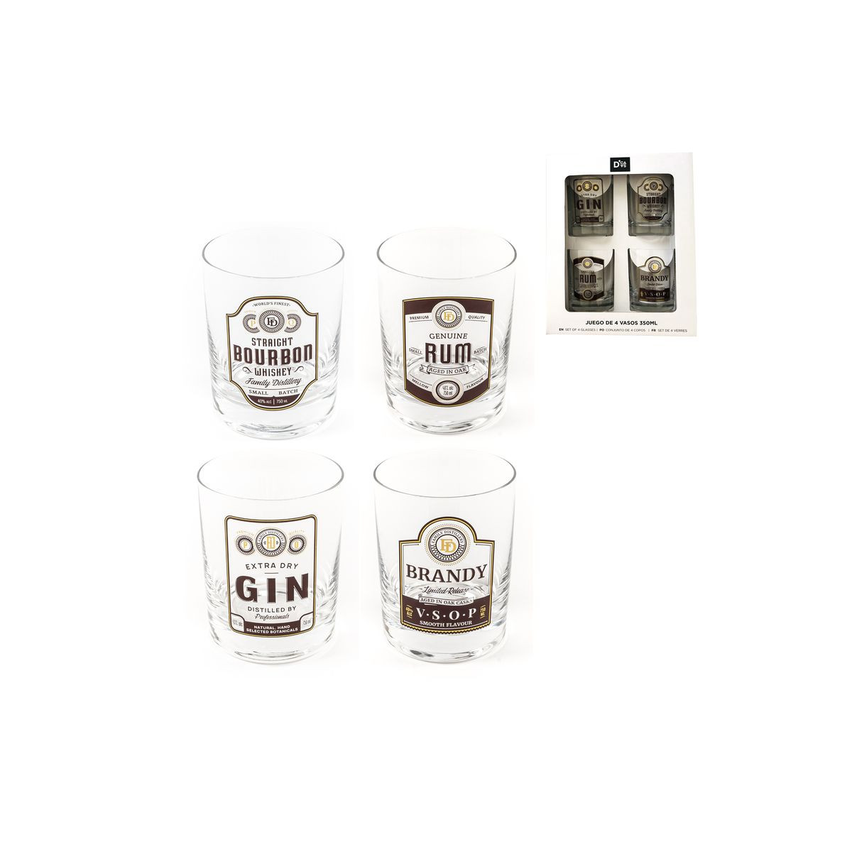 Conjunto de copos de cristal para bebidas