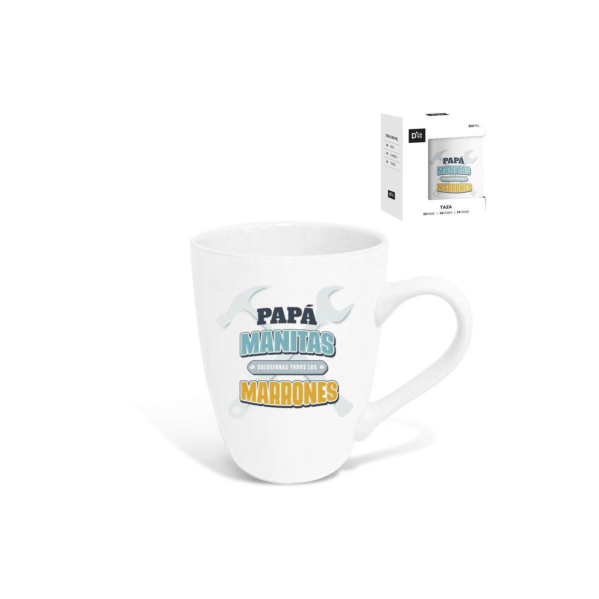 Caneca para pai com frase de mãozinhas