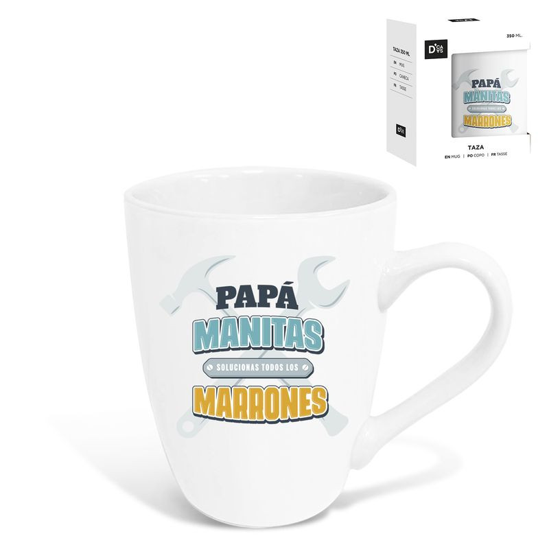 Caneca para pai com frase de mãozinhas