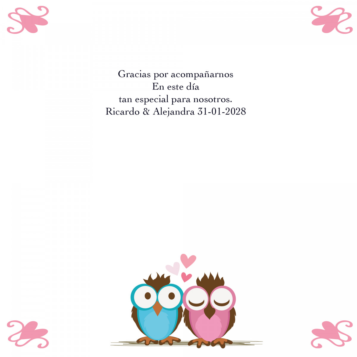 Cartão de agradecimento personalizado para eventos