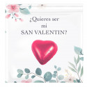 Cartão personalizado de Dia dos Namorados com um chocolate de coração