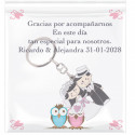 Chaveiro noivos recém-casados com cartão personalizado